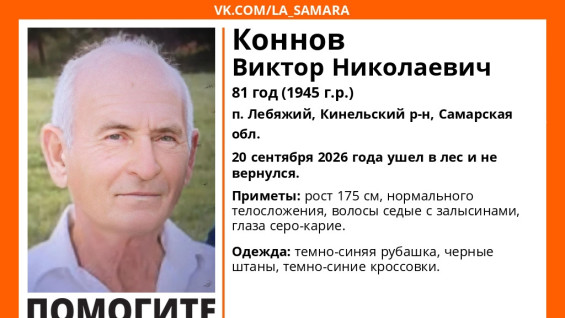 В Самарской области пропал 81‑летний мужчина в темно-синей рубашке с седыми волосами с залысинами 