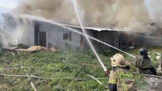 Под Самарой в сильную жару загорелся ангар 6 июля