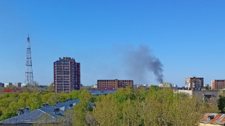 Появилось видео пожара, случившегося накануне в Октябрьском районе Самары