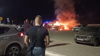 Видео: в Самаре на парковке у "Ленты" 13 апреля сгорел автомобиль
