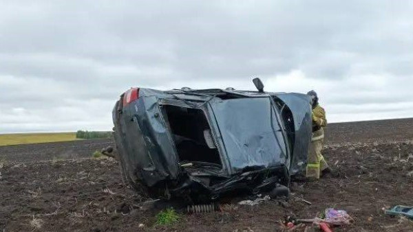 В полях под Самарой 4 сентября перевернулась Лада Приора