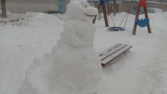 Появились кадры массовой лепки снеговиков в Самаре