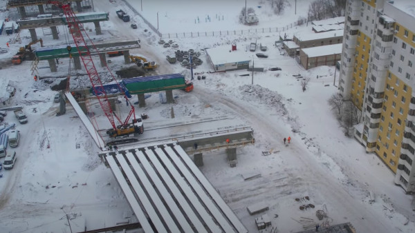 Путепровод двухуровневой развязки на ул. Ново-Садовой в Самаре построили на 15%