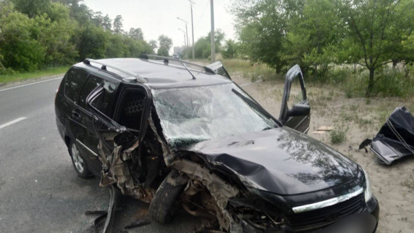 В Тольятти водитель Lada Priora врезался в опору освещения 