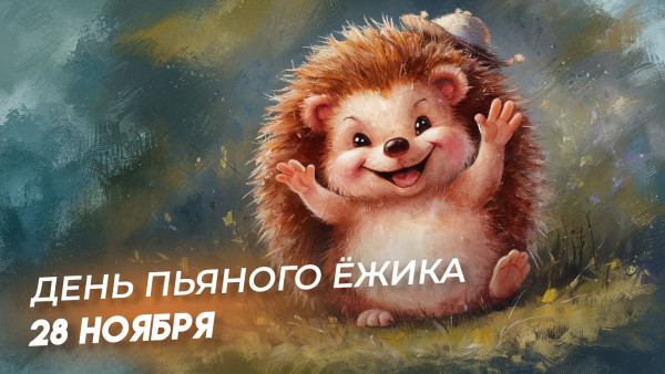 День пьяного ёжика 28 ноября 2024: открытки и история праздника
