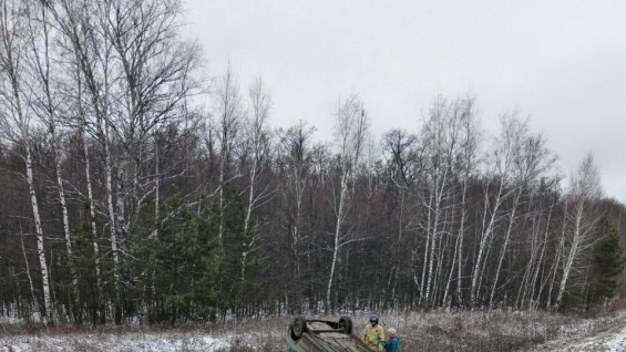 В Самарской области 6 декабря Лада Калина вылетела в кювет