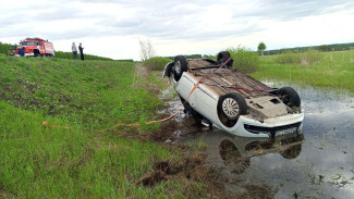 В Самарской области на обводной дороге села Челно-Вершины автомобиль рухнул в водоём