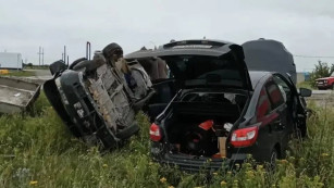 ДТП с опрокидыванием двух автомобилей произошло в Шигонском районе Самарской области
