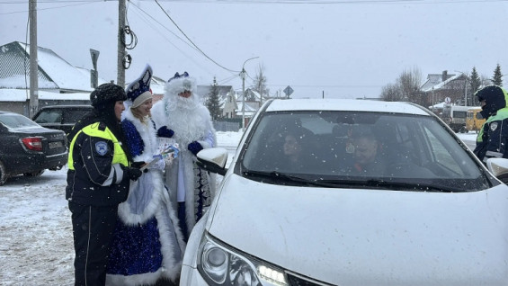 Госавтоинспекторы поздравили самарских водителей с Новым годом