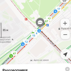 Московское шоссе в Самаре парализовало после удара Renault в трамвай утром 4 февраля 