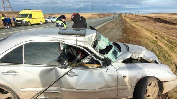 На трассе М-5 в Самарской области столкнулись Mercedes и грузовик Scania 