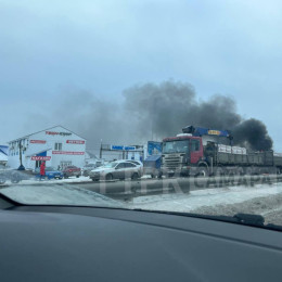 16 декабря на Обводном шоссе под Самарой загорелся тягач