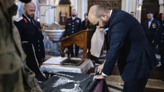 Вячеслав Федорищев принял участие в церемонии крепления полкового знамени Добровольческого отряда Барс-15 «Ермак»