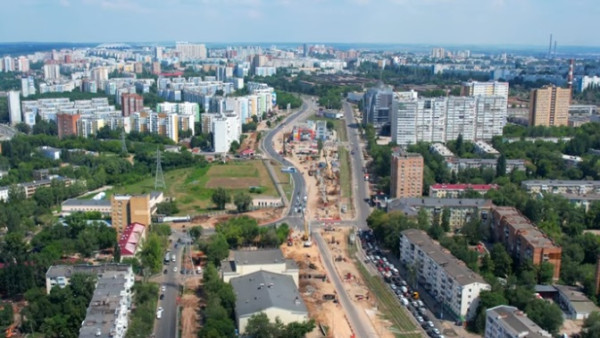 В Самаре блогер снял с высоты строительство развязки на ул. Ново-Садовой