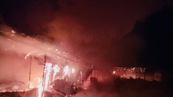 Под Самарой сгорела ферма вечером 25 января: фото