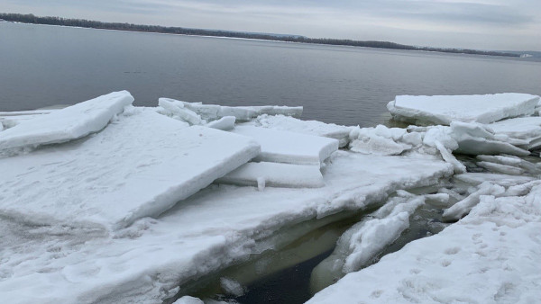 Поплыли: уровень воды в Волге в Самаре начал резко подниматься из-за оттепели   