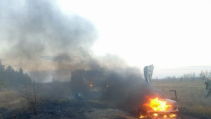 Под Самарой Нива вспыхнула прямо во время движения