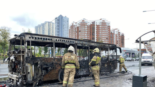 В Самаре около КРЦ «Звезда» сгорел автобус 91 маршрута