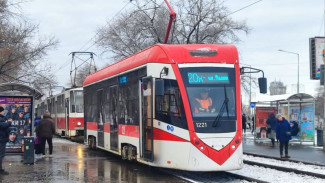 В Самара утром 18 марта встали трамваи на ул. Ново-Садовой 