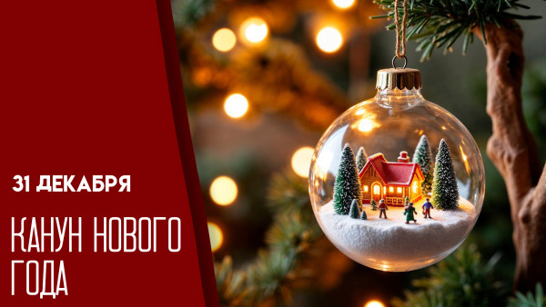 31 декабря — Канун Нового 2026 года: праздничные открытки и поздравления