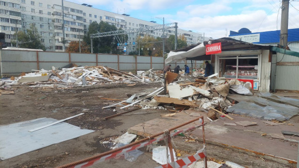 В Самаре снесли старый рынок на пересечении Московского шоссе и Ново-Вокзальной