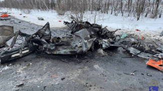 Под Самарой водитель сгорел в Приоре после лобового ДТП с КАМАЗом 10 февраля 