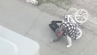 В Сызрани недоцелованная женщина ударом ноги снесла велосипедиста и добила кулаками. Видео
