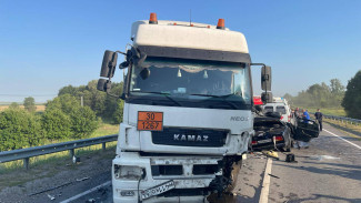 Два человека погибли: "КАМАЗ" раздавил "ВАЗ 2107" в Самарской области