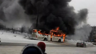 «Пассажиры в панике»: под Самарой дотла сгорел автобус