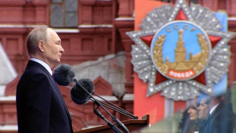 Президент России Владимир Путин поздравил россиян с Днем Победы на Красной площади