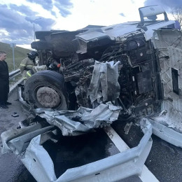 На трассе под Самарой перевернулся грузовик MAN 