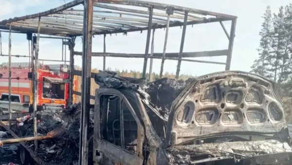 Под Тольятти на трассе 13 октября во время движения загорелась Газель