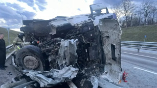 На трассе под Самарой перевернулся грузовик MAN 