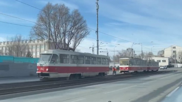 В Самаре встали трамваи на проспекте Ленина