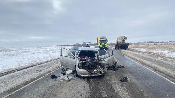 В Самарской области легковушка въехала в грузовик на трассе 