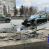 В Самаре водитель BMW снес ограждение на ул. Ново-Садовой