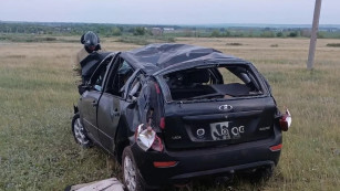 Смертельная авария на трассе под Самарой: Lada Kalina вылетела в кювет