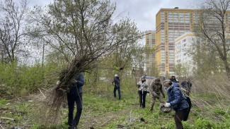 В Самаре, несмотря на непогоду, привели в порядок территорию у поликлиники №2