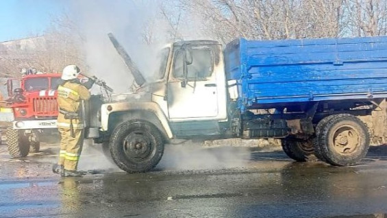 В Самарской области 24 марта вспыхнула кабина грузовика