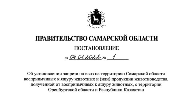 В Самарской области с 4 января 2022 года введен запрет на ввоз животных из Казахстана 