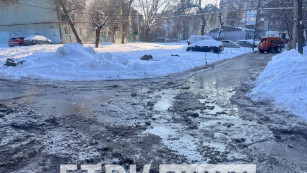 4 февраля в Самаре прорвало водопровод на Ново-Садовой