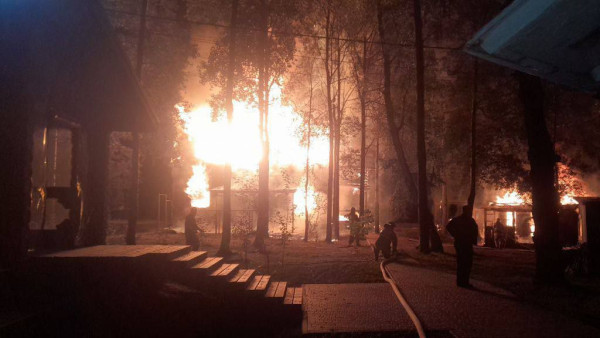 Под Самарой ночью загорелась турбаза «Лесные тропы»