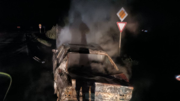 Под Самарой на трассе дотла сгорел BMW