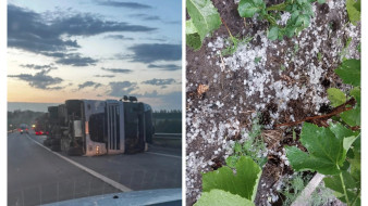 Ураган перевернул фуру и градом побил урожай в Самарской области