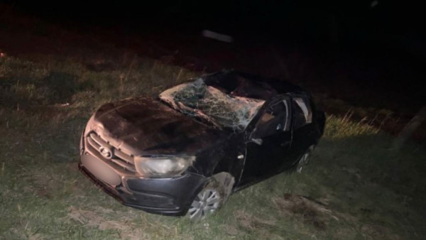 Под Самарой водитель Lada Granta устроил карусель в кювете