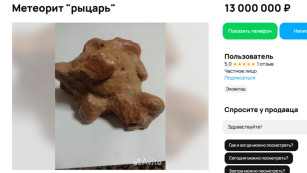 Самарцам предлагают купить метеорит в форме рыцаря за 13 млн рублей