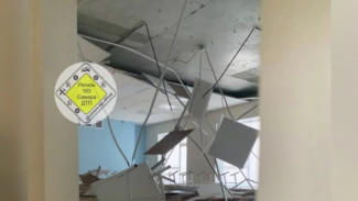 В самарской школе №26 на Пятой просеке обвалился потолок в классе во время урока