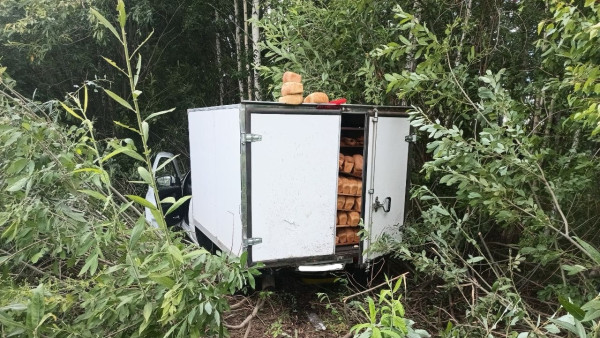 Под Самарой вы результате жесткого ДТП груженая хлебовозка вылетела в кювет