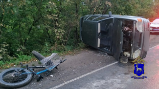 Под Самарой автомобиль перевернуло от аварии с велосипедистом