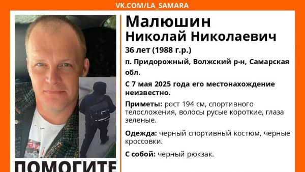 В Самарской области разыскивают зеленоглазого мужчину в черном 